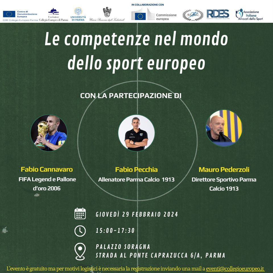 Il Collegio europeo di Parma incontra i grandi dello sport italiano